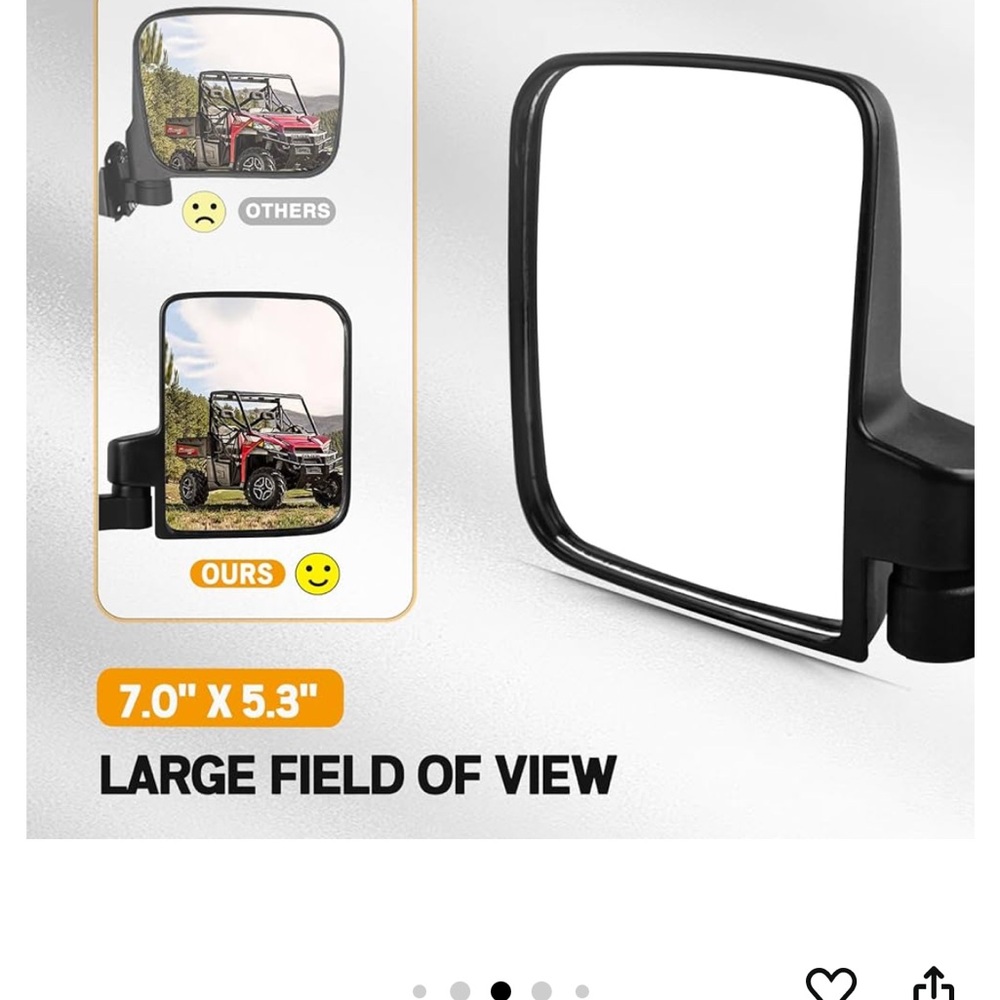 Side mirrors for Polaris ranger. I forgot ours is a 2025 and ordered 2024.